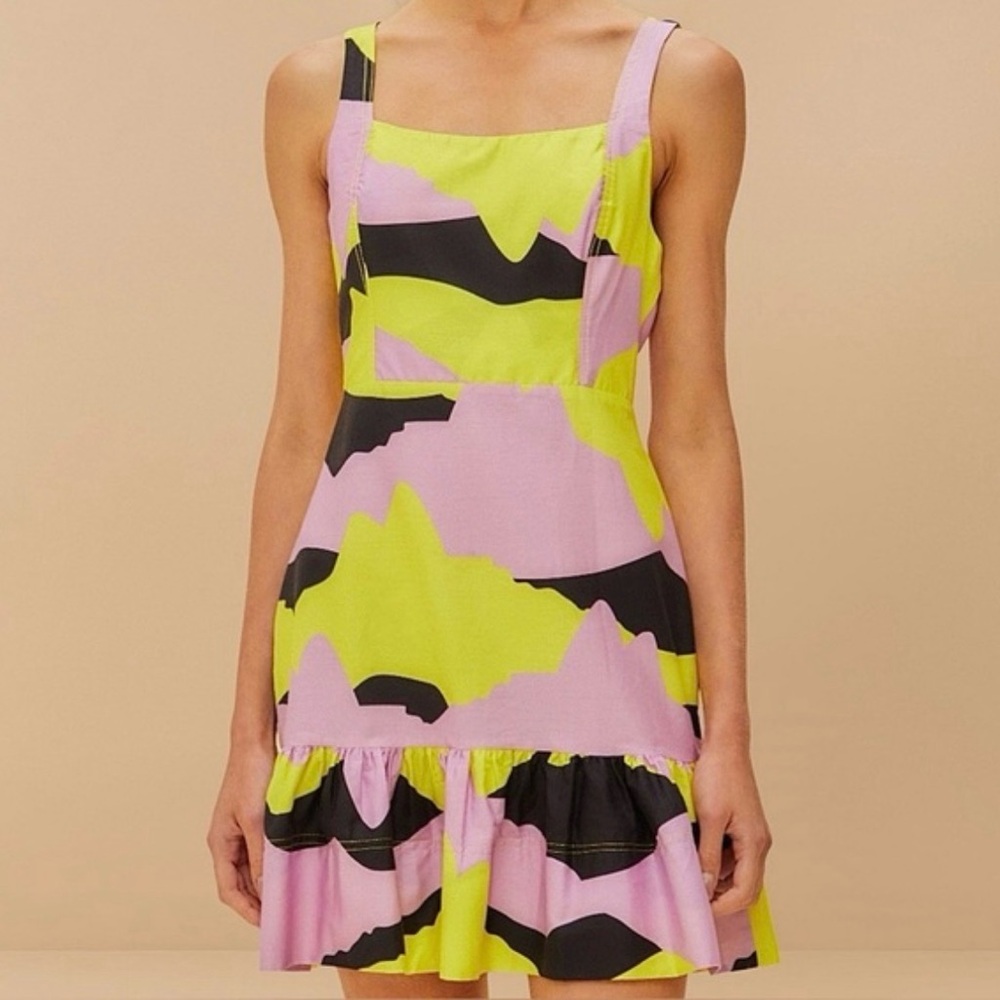 FARM Rio Pink and Yellow Mini Dress